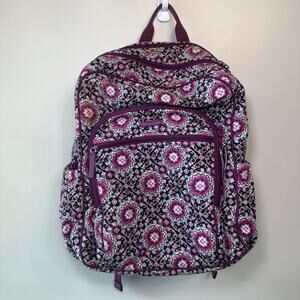 Vera Bradley Campus Tech Cotton Backpack Lilac Medallion Print